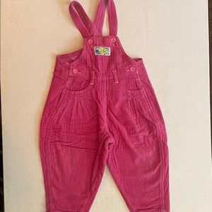 Jean Bourget Girls Vintage 80s Corduroy Overalls